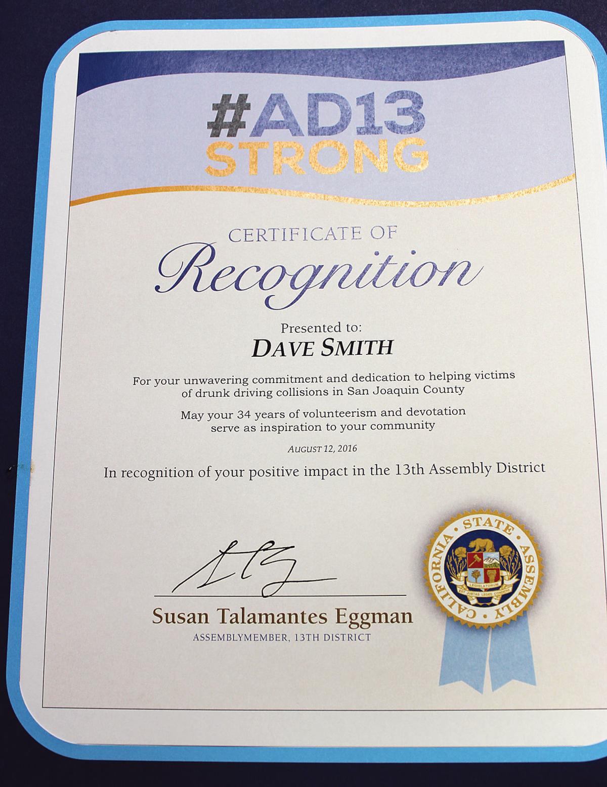 Father Honored For 33 Years Of Madd Advocacy Tracy Press Our Town Ttownmedia Com