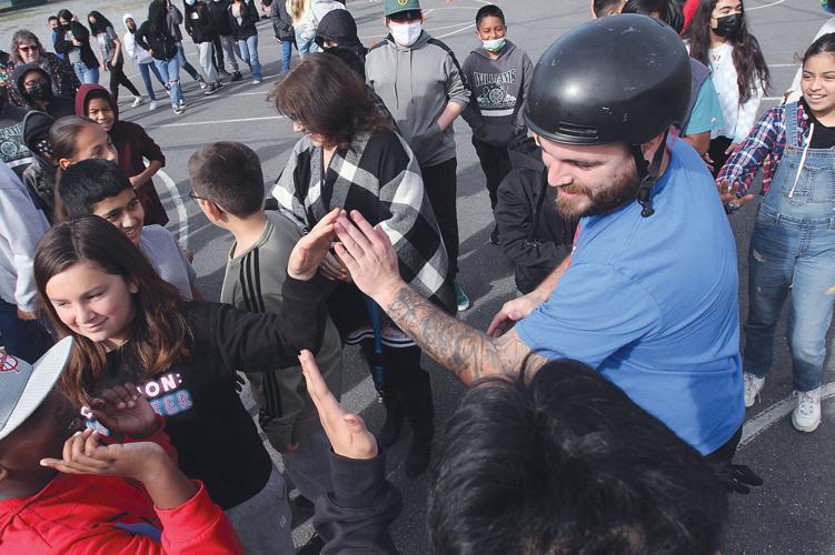 BMX riders give positive message at Williams Middle School Tracy