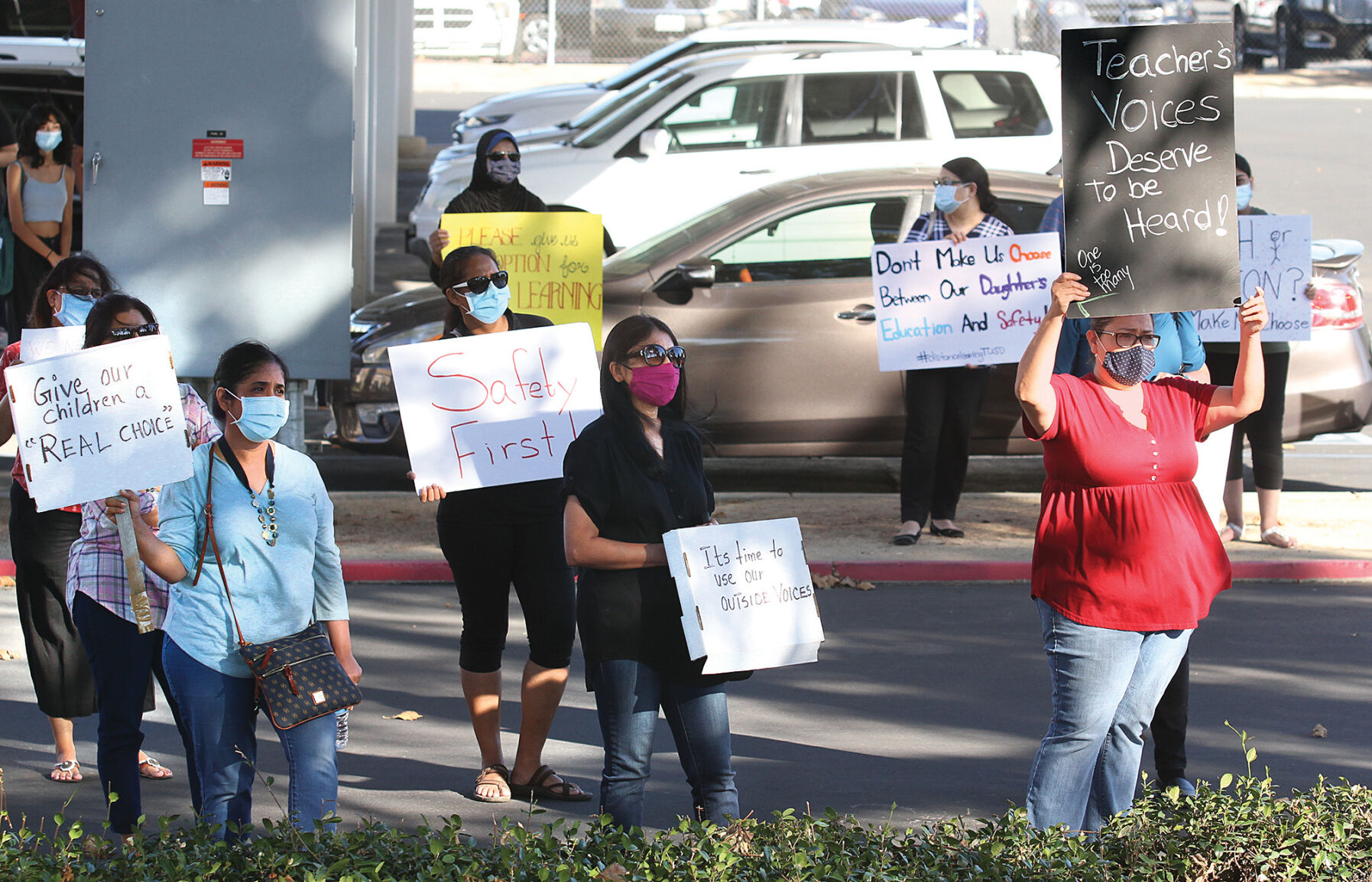 Protesters Picket At TUSD Offices Amid Reopening Backlash | Tracy Press ...