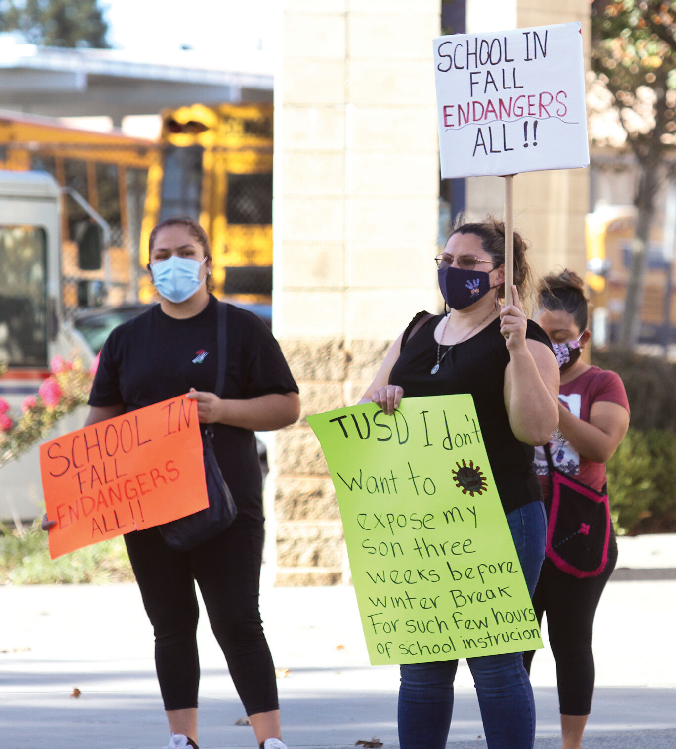 Protesters Picket At TUSD Offices Amid Reopening Backlash | Tracy Press ...