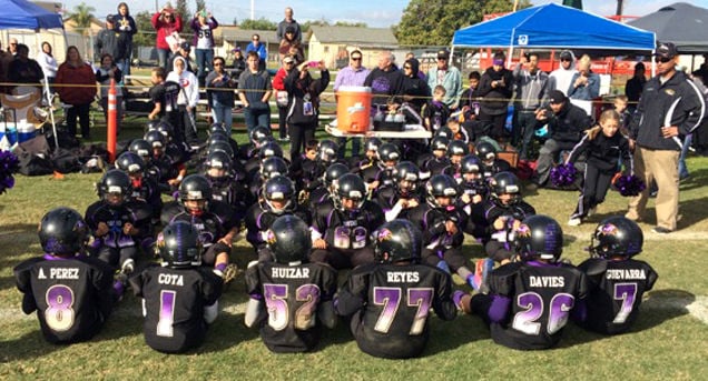 Ravens Outfit Local Youth Football Programs