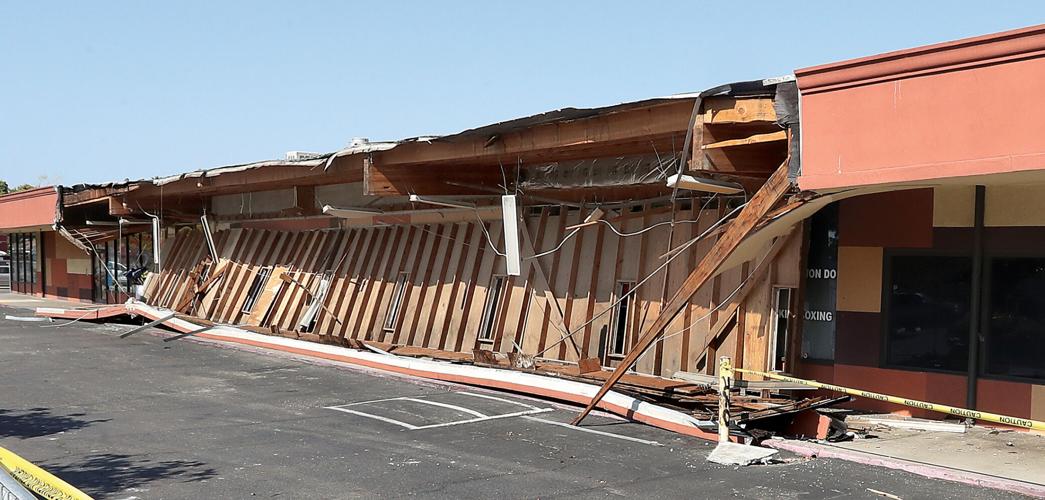 Roof collapses at California mall after fire