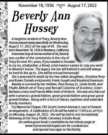 Beverly Ann Hussey