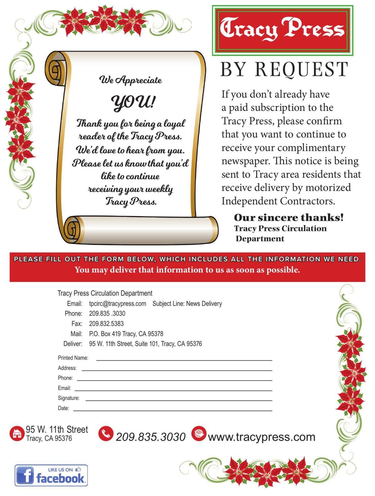 Tracy Press by Request | Tracy Press | ttownmedia.com