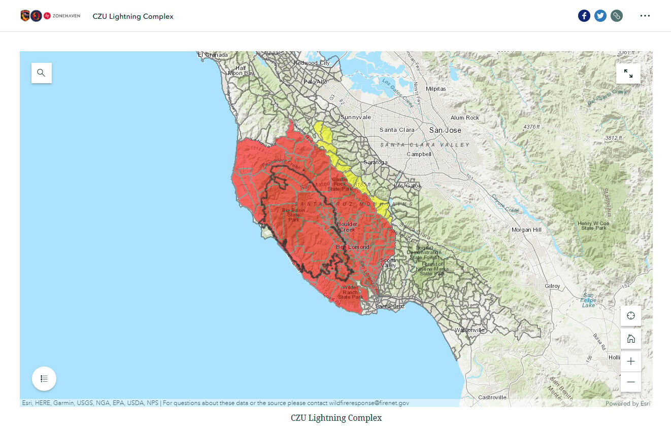 Scotts Valley SLV communities evacuated as fires burn out of