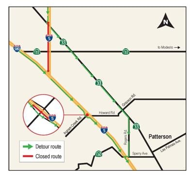 I-5 south to be closed in Westley | Patterson Irrigator | ttownmedia.com