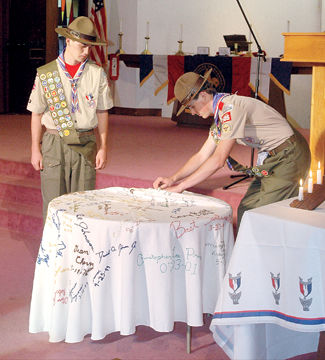Vintage Boy Scout BSA Campaign Hat w/Hat Press Named