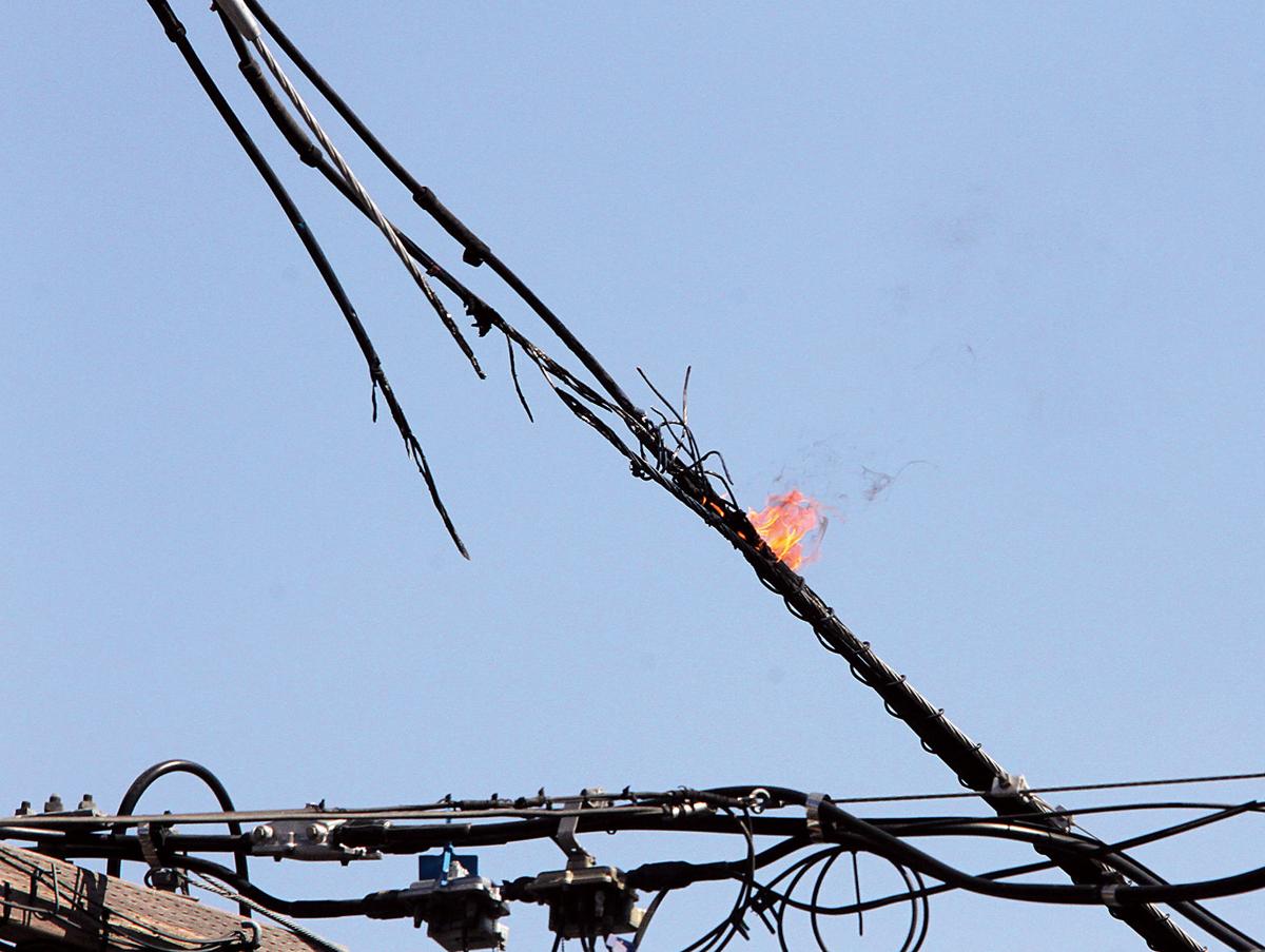 Power line catches fire, creates downtown hazard Tracy Press News