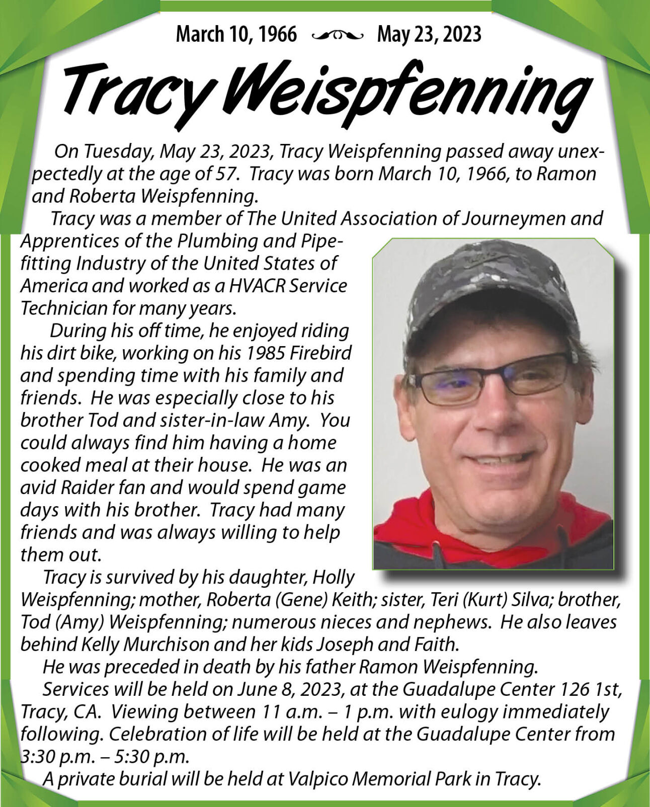 Tracy Weispfenning | Tracy Press Obituaries | Ttownmedia.com