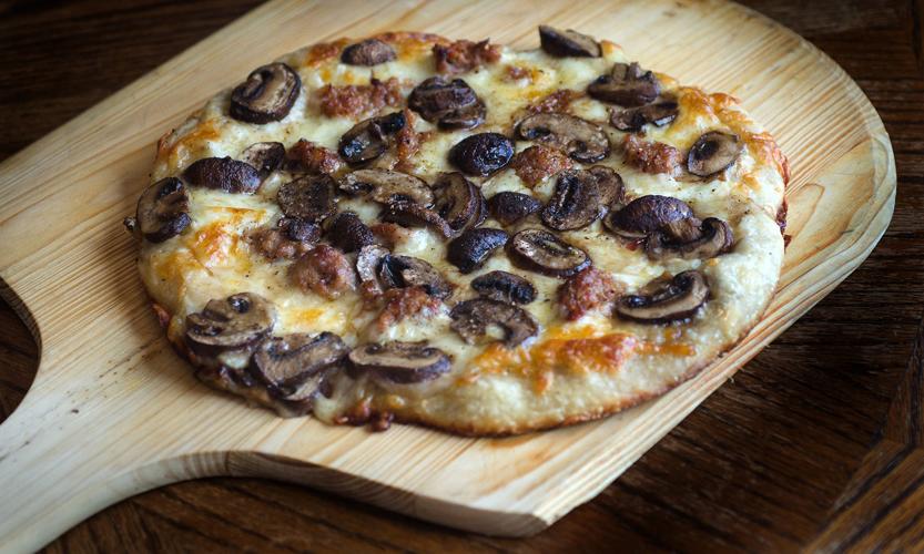 Food and Travel Cremini mushroom and sausage pizza Patterson