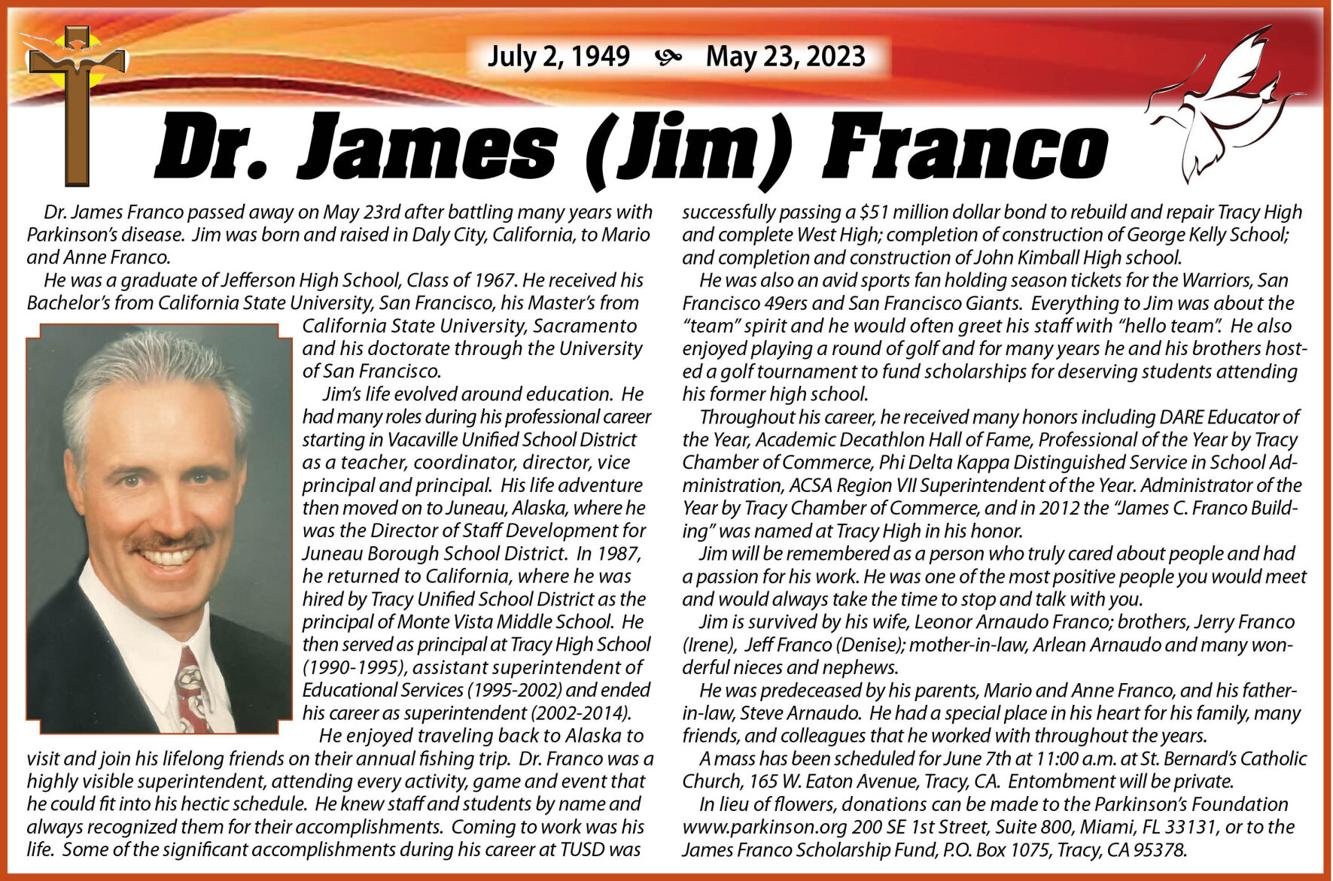 Dr. James (Jim) Franco Tracy Press Obituaries