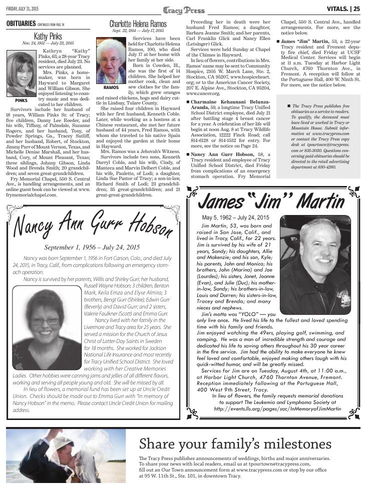 Page 25 VITALS 0731, Tracy Press e-Edition