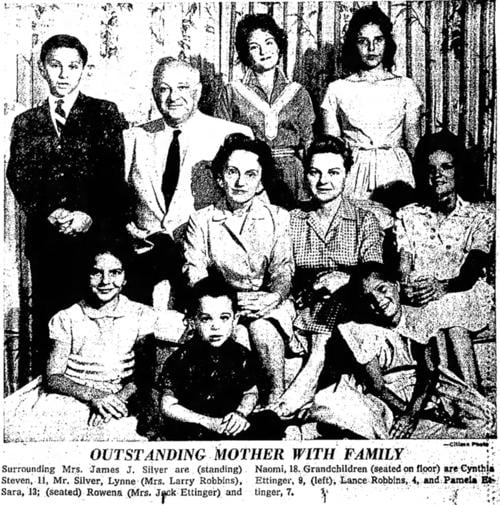 Rose Silver with her family in 1960