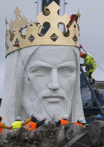 Polish town erects giant Jesus statue   