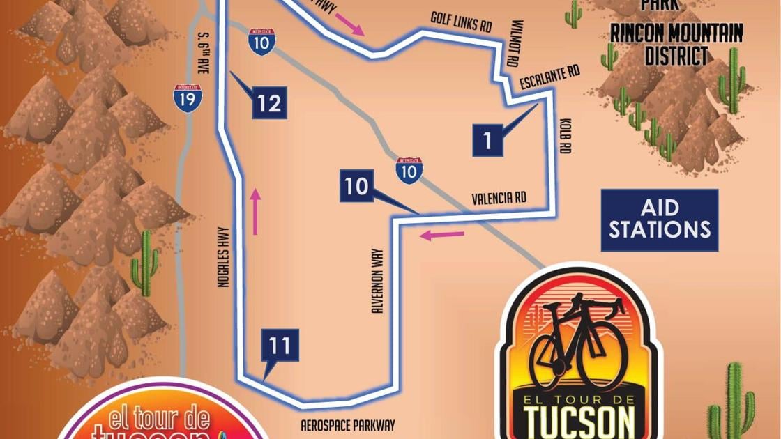 El Tour de Tucson 2023 32 Mile Map El Tour de Tucson 2023 32 Mile Map
