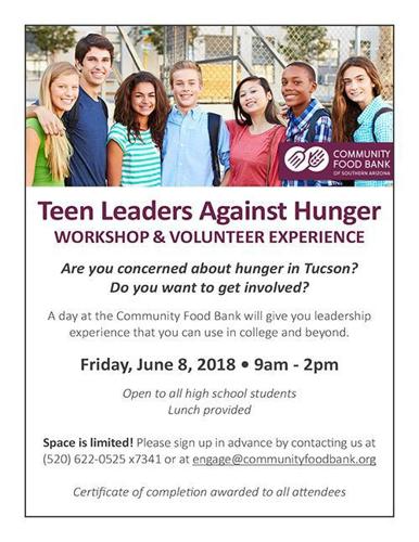 Teen Leaders Against Hunger Workshop and Volunteer Experience