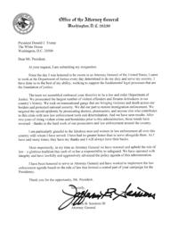Sessions' resignation letter