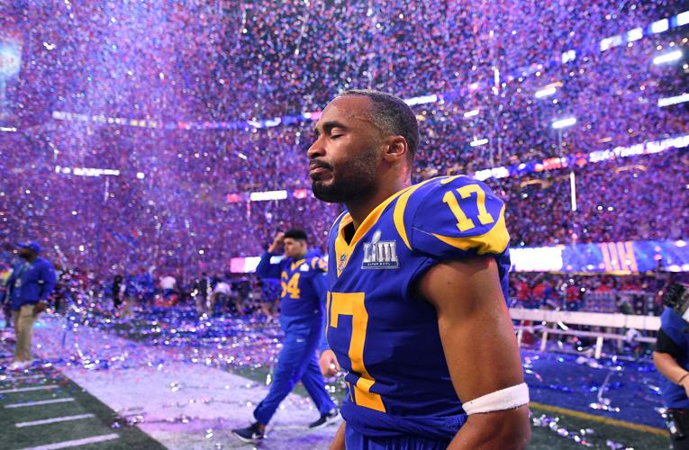 Los Angeles Rams receiver Robert Woods walks off the field after a 13-3 loss against the New England during Super Bowl LIII at Mercedes-Benz Stadium in Atlanta on Sunday, Feb. 3, 2019.