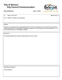 Development agreement with El Dorado