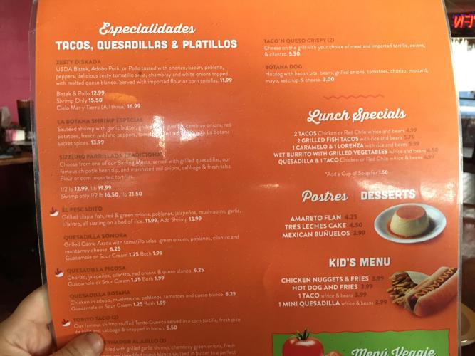 La Botana menu