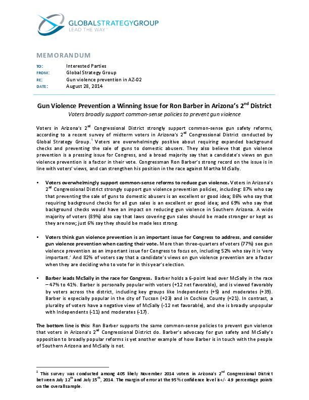 Global Strategy Group polling memo