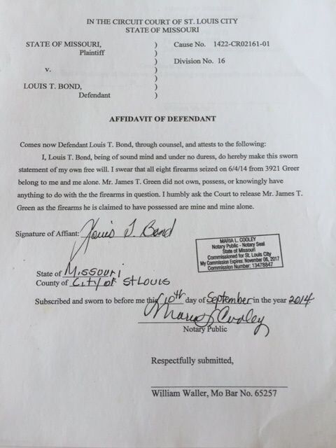 Bond affidavit