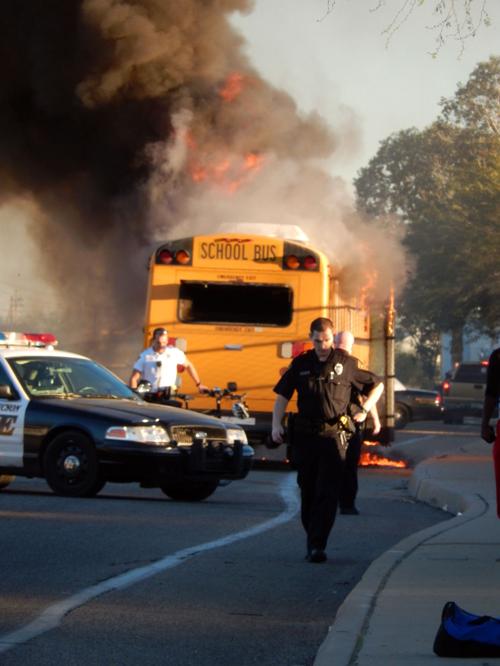 Tucson school bus catches fire