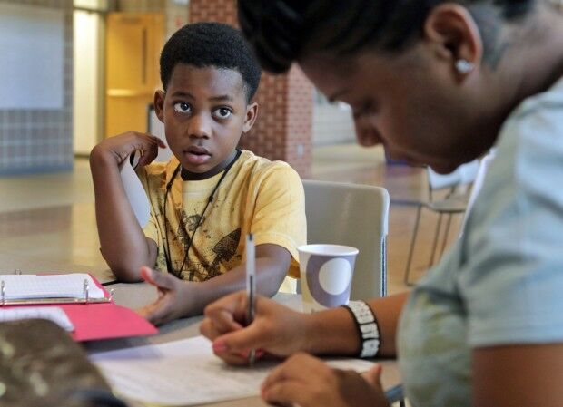 Transfer students sign up in the Clayton School District