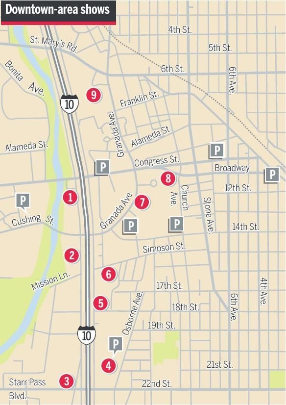 Downtown-area shows map