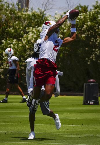 Arizona Cardinals defensive back Will Johnson (2) runs a drill during organized team activities at the Cardinals Training Facility in Tempe on May 27, 2026.