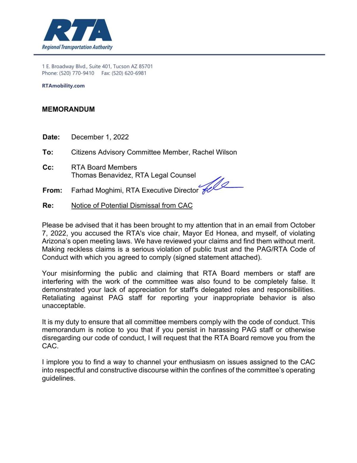 Rachel Wilson notice