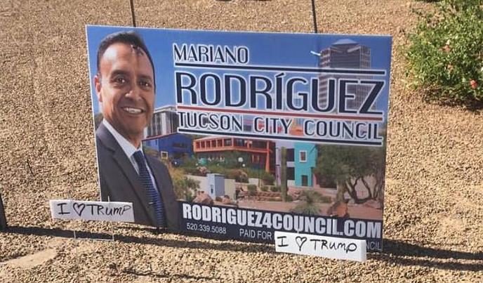 'I love Trump' signs pop up in front of Tucson City Council candidate's signs