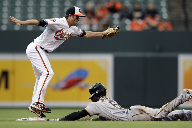 Photo: J.J. Hardy slide in Baltimore, MD - WAG2012090705 
