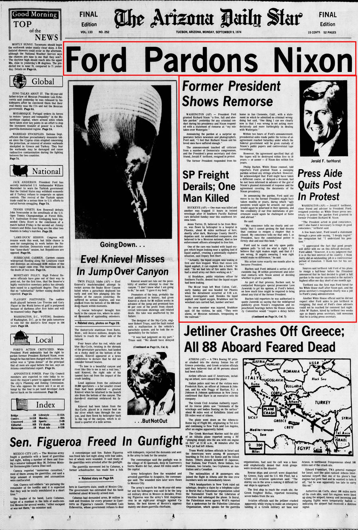 Sept. 9, 1974: Ford pardons Nixon