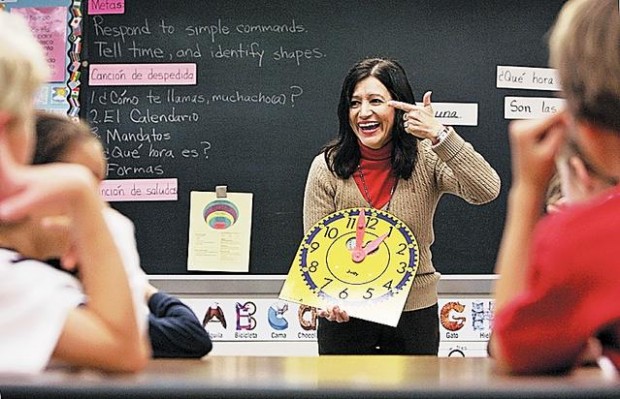 Kids in K-5 learn to speak Spanish  