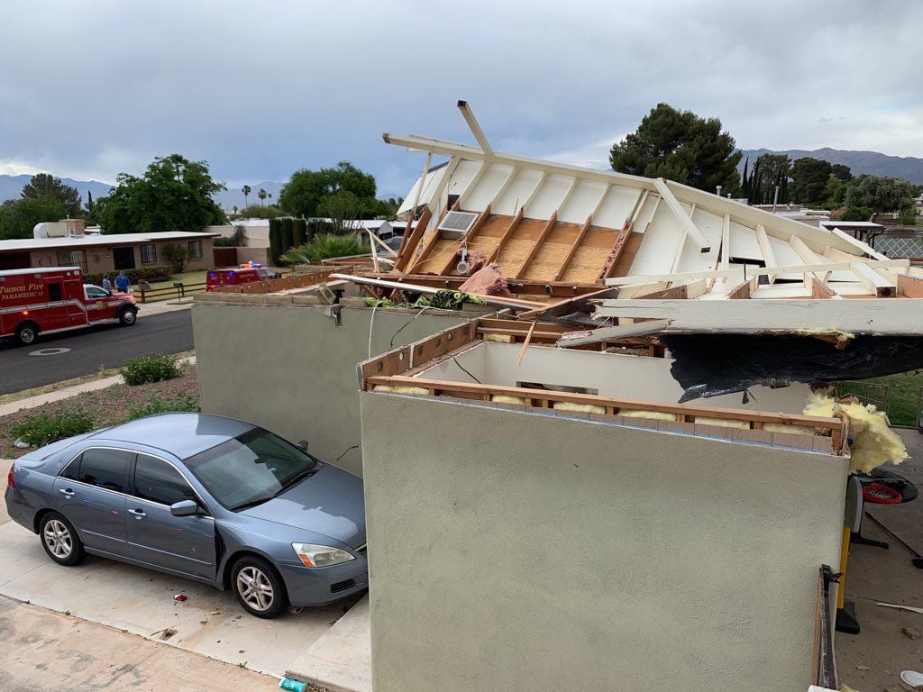 Collapsed roof