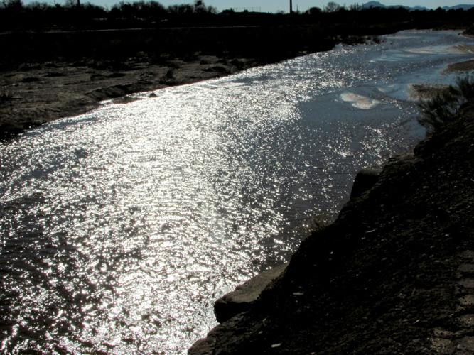 Rillito glistens in sunlight