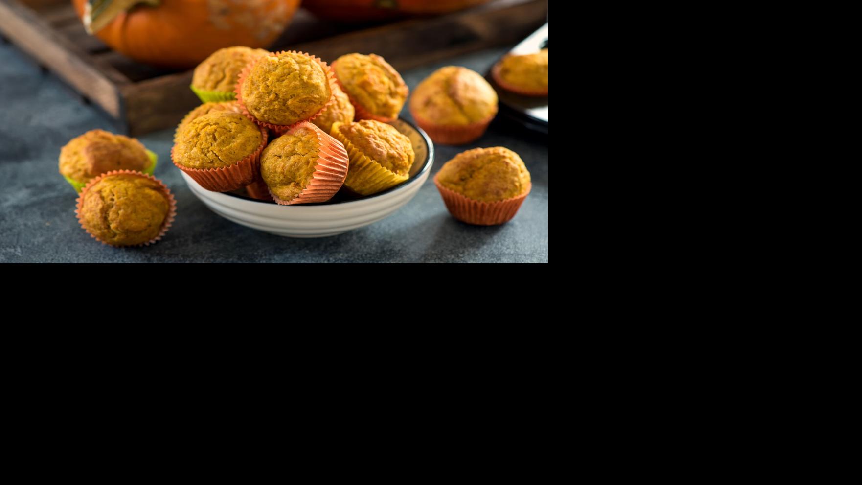 Round out your meal with sweet or savory pumpkin muffins