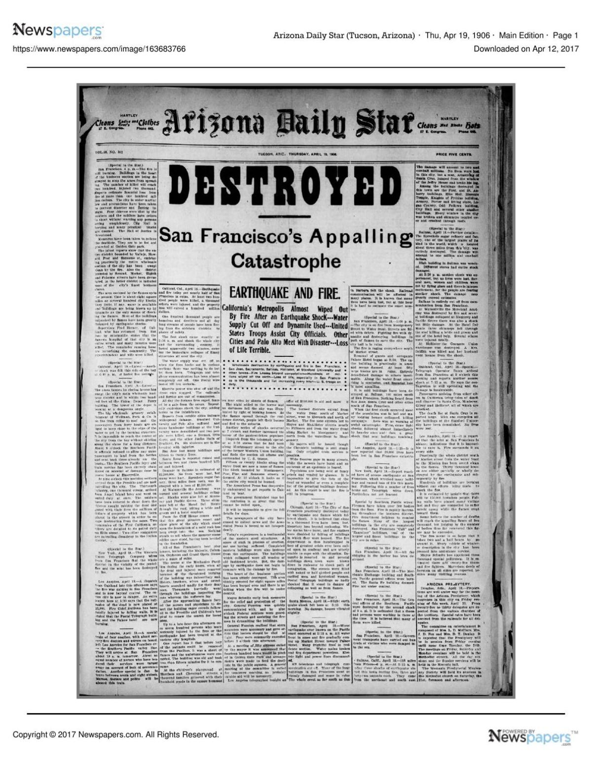Arizona Daily Star front page April 19, 1906.pdf