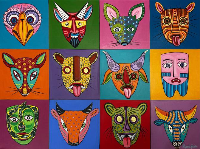 Las Doce Caras: A chorus of masks