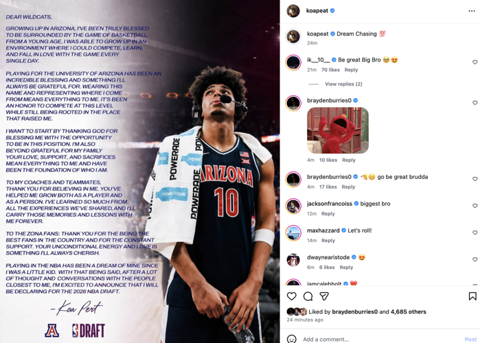 Koa Peat to NBA Draft