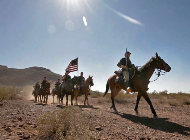A reenactment of the Civil War skirmish at Picacho Peak