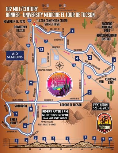 El Tour de Tucson | 2023 102 Mile Map