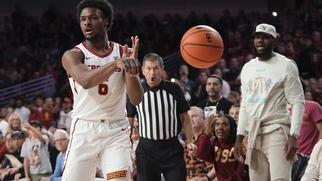 ‘Thankful’ Bronny James makes college debut in Southern Cal loss