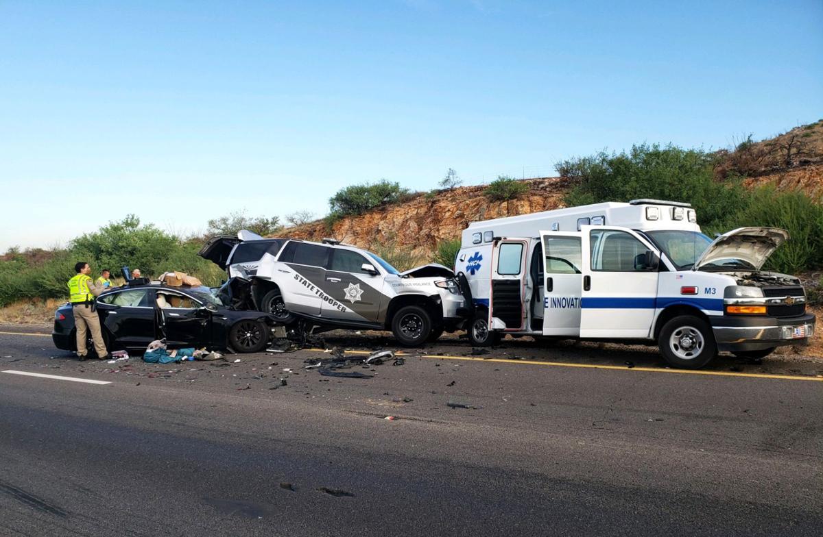 Tesla crash near Benson