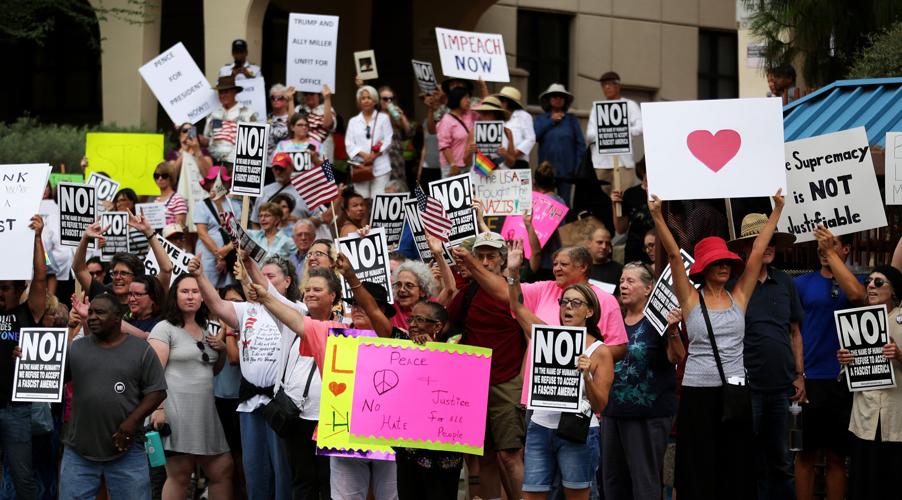 Protest in Tucson against President Donald Trump