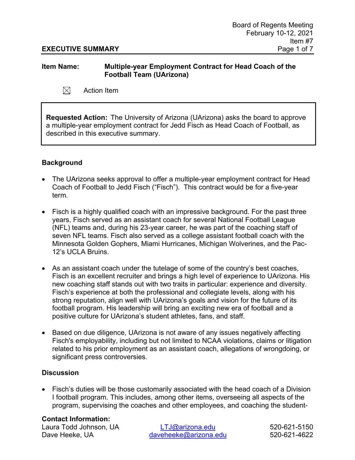 Jedd Fisch's contract details