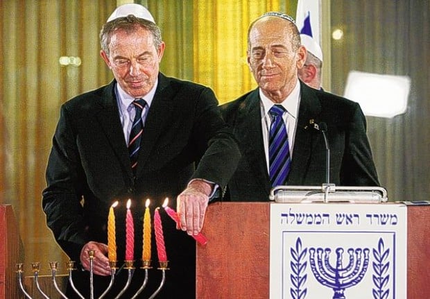 Blair meets with Palestinian leader Abbas, Israel's Olmert  
