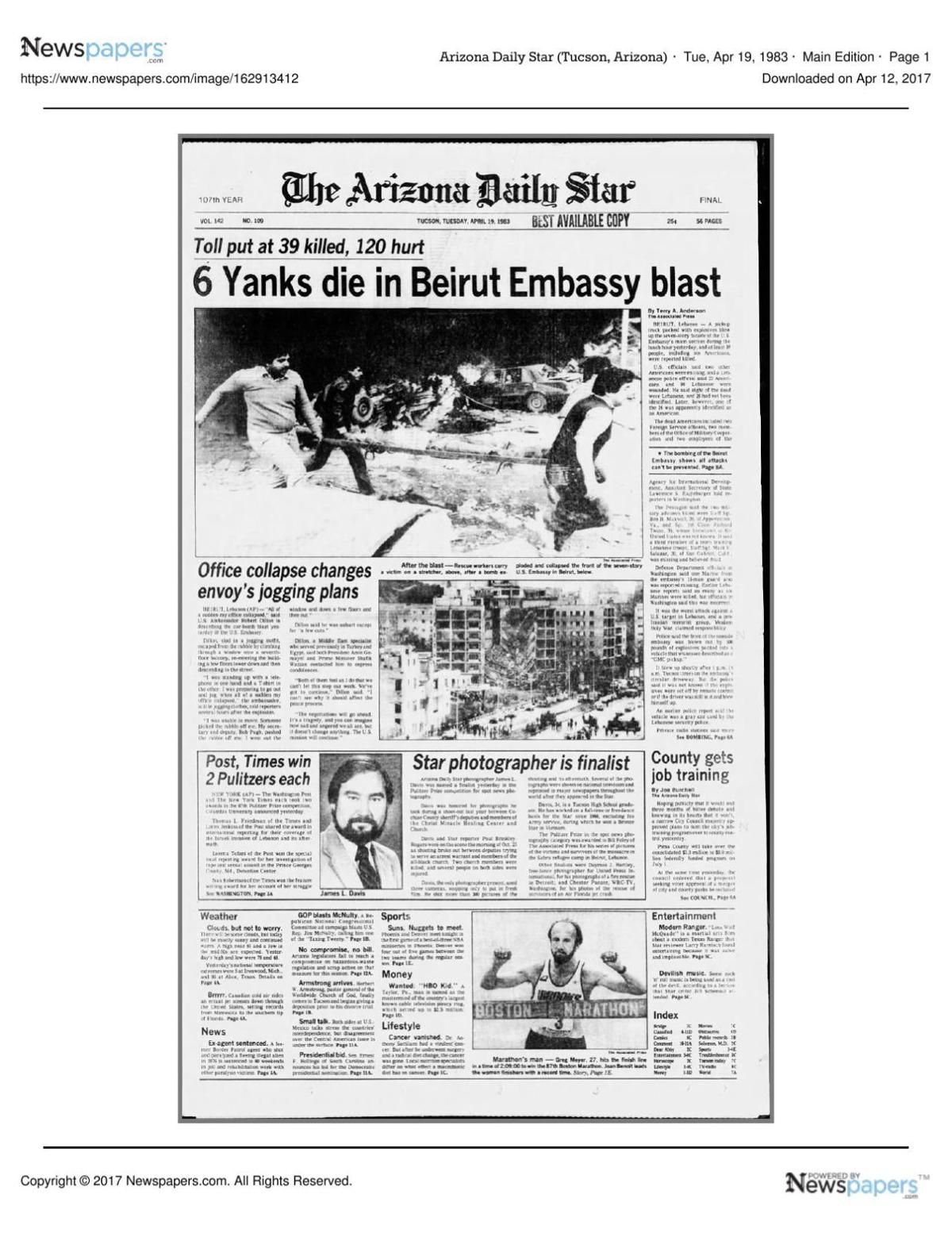 Arizona Daily Star front page April 19, 1983.pdf