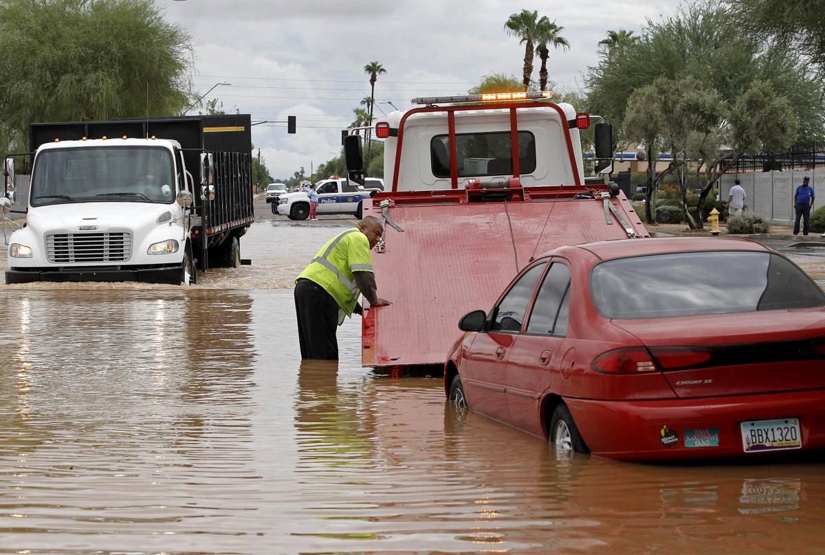 Photos Arizona rainfall floods Phoenix and breaks record Local news